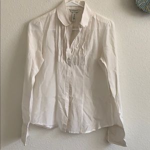 Banana republic white shirt silk blend pearl S